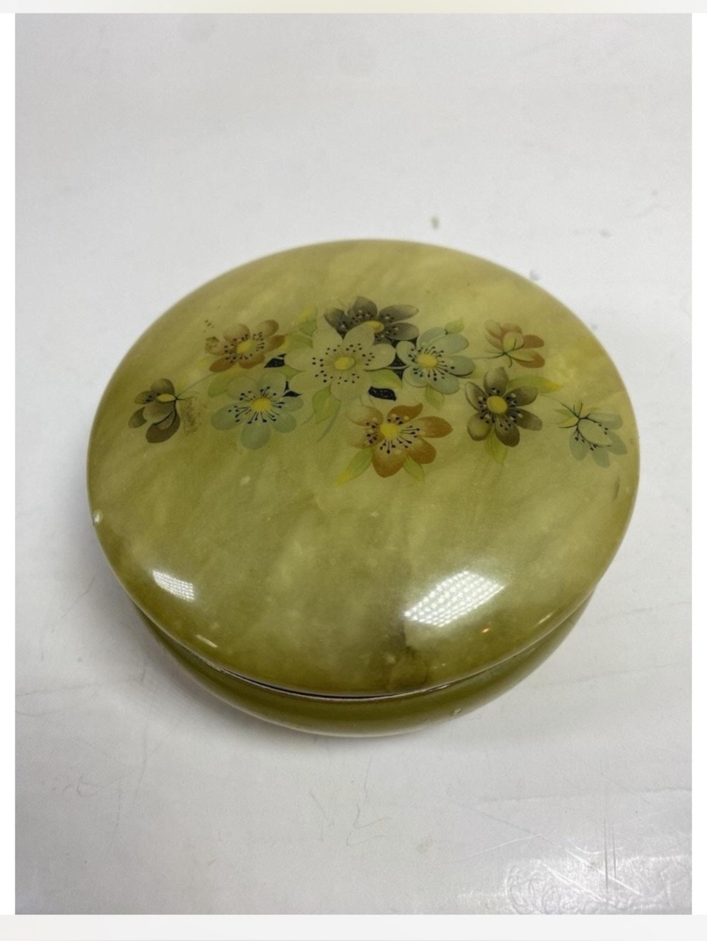 Vintage Alabaster Trinket Box